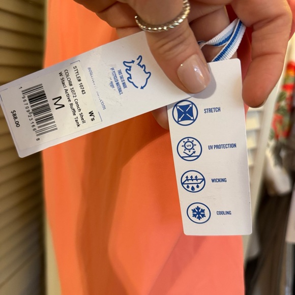 NWT Southern Tide Coral Ruffle Tank Top - Picture 8 of 10